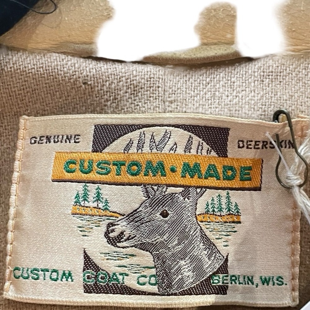 Custom Coat Co Men's Jacket Western Tan Deerskin Vintage 70s Large - Picture 3 of 4